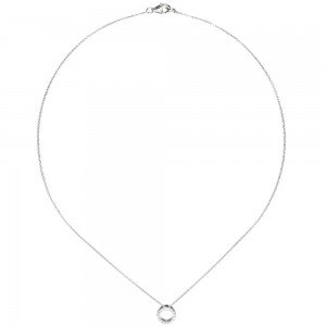JOBO Collier / Kette mit Anhänger 925 Sterlingsilber 16 Zirkonia 43cm