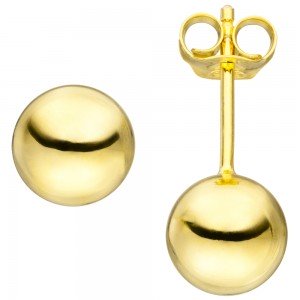 Ohrstecker Kugel 8mm 925 Sterlingsilber gold vergoldet Ohrringe