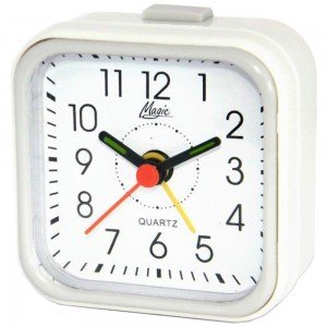 Magic Wecker Quarz analog grau weiß eckig einfach schlicht