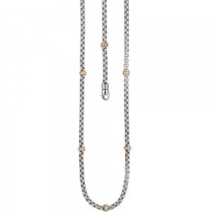 Collier Halskette 585 Weißgold Rotgold bicolor 65 Diamanten 45cm