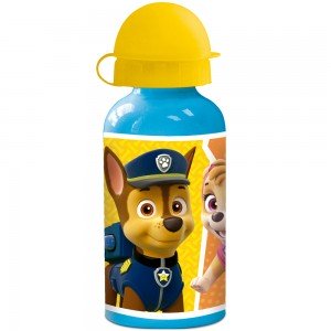 Paw Patrol Kinder Trinkflasche aus Aluminium blau gelb 400ml