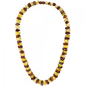 JOBO Kette Collier Bernstein bicolor 58cm Halskette Bernsteinkette