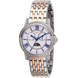 Damen Armbanduhr Quarz Analog Edelstahl bicolor mit SWAROVSKI® Elements