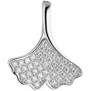 JOBO Anhänger Ginko Ginkgo 925 Sterlingsilber mit Zirkonia
