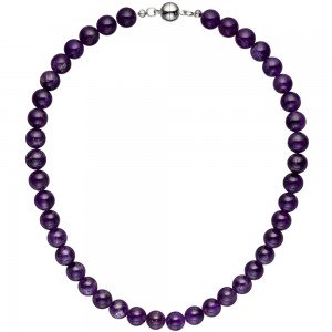Halskette Amethyst lila violett 44cm Amethystkette