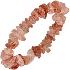 Armband Erdbeerquarz rosa 19cm Quarzarmband elastisch
