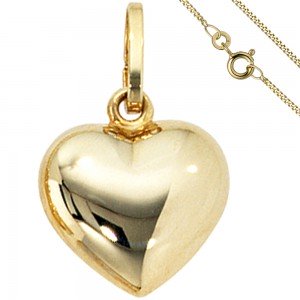 Anhänger Kleines Herz Herzchen 333 Gold mit Kette 45cm Goldherz