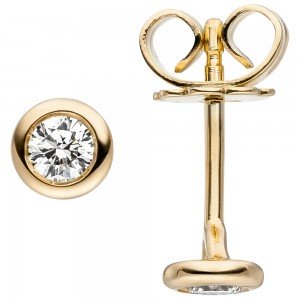 Ohrstecker 585 Gelbgold 2 Diamanten Brillanten