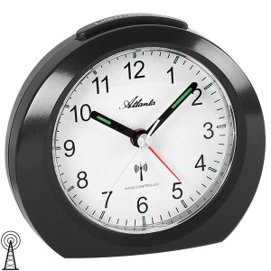 Wecker Funk Funkwecker schwarz mit Licht Snooze