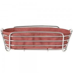 Brotkorb DELARA Stahldraht verchromt mit Baumwolleinlage Withered Rose