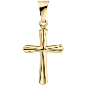 Anhänger Kreuz 375 Gelbgold