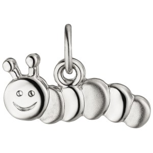 Anhänger Kinder Raupe 925 Sterling Silber teil matt