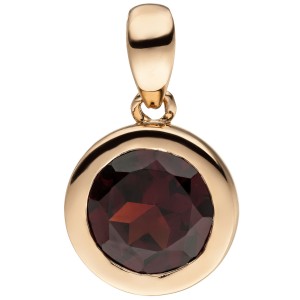 Anhänger 585 Rotgold 1 Granat rot