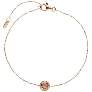 Armband 585 Rotgold 1 Turmalin Cabochon pink 16 Diamanten Brllanten 20cm