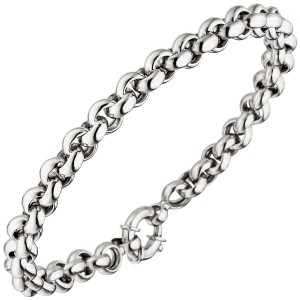 Erbsarmband 585 Weißgold 21cm Armband
