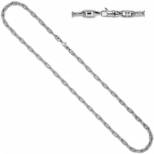 Halskette Kette 585 Weißgold 50cm Karabiner