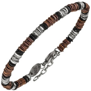 Armband Edelstahl bicolor 22cm mit Karabinerverschluss