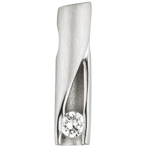 Anhänger 950 Platin teil matt 1 Diamant Brillant 0,11ct.