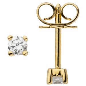 Ohrstecker 585 Gelbgold 2 Diamanten Brillanten 0,14ct. Ohrringe