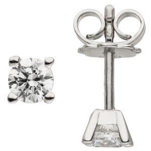 Ohrstecker 585 Weißgold 2 Diamanten Brillanten 0,74ct. Ohrringe