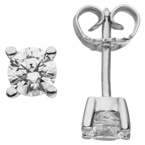 Ohrstecker 585 Weißgold 2 Diamanten Brillanten 1,00ct. Ohrringe