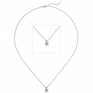 Collier Kette mit Anhänger 585 Weißgold 1 Diamant Brillant 1,0ct. 45cm