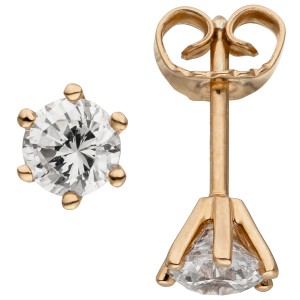 Ohrstecker 585 Rotgold 2 Diamanten Brillanten 1,00ct. Ohrringe