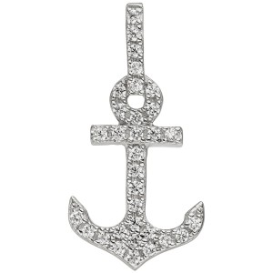 Anhänger Anker 925 Sterlingsilber 32 Zirkonia
