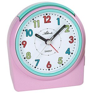 Wecker Quarz analog für Kinder Kinderwecker rosa ohne Ticken