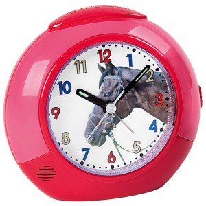 Wecker Pferd für Kinder Kinderwecker rot pink leise Pferdewecker