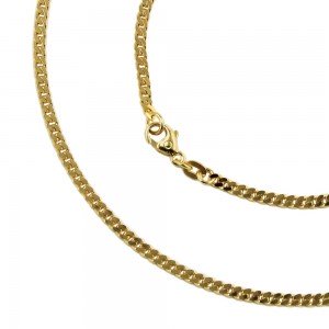 Armband Flachpanzer glänzend 585 Gold 185cm