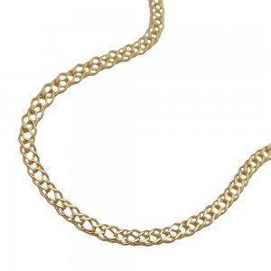 Kette Collier Doppelpanzer 585 Gold 45cm