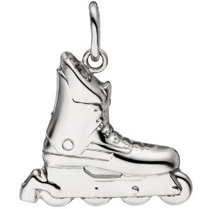 Anhänger Inline-Skate 925 Sterlingsilber teil matt