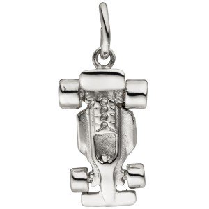 Anhänger Rennwagen 925 Sterlingsilber teil matt