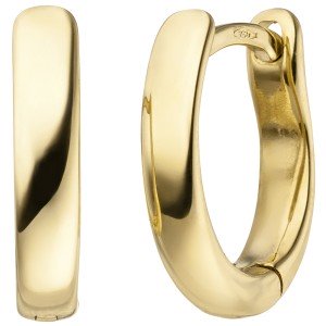 Creolen oval 750 Gelbgold Ohrringe Goldcreolen Goldohrringe