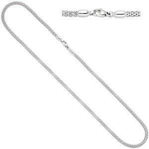 Halskette Popcorn Kette 750 Weißgold 46cm Karabiner