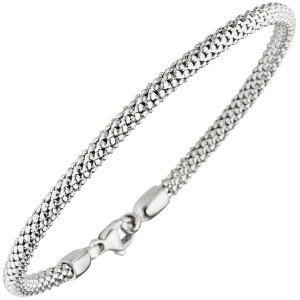 Armband 750 Weißgold 20cm Popcorn-Armband