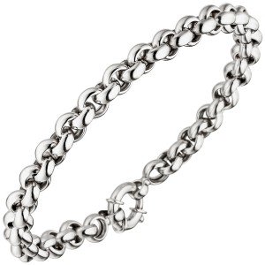 Erbsarmband 585 Weißgold 19cm Armband