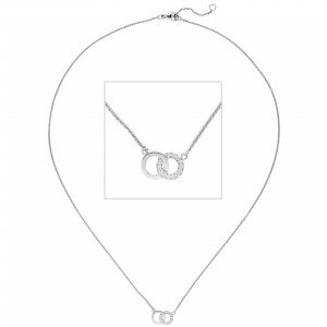 Collier 585 Weißgold 13 Diamanten Brillanten 45cm