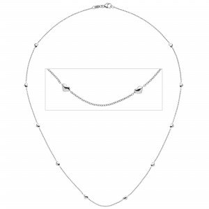 Collier Herz Herzen 585 Weißgold 45cm