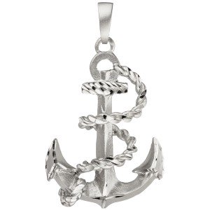 Anhänger Anker 925 Sterlingsilber teil matt