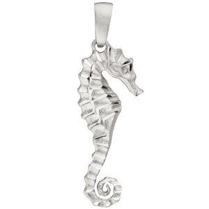 Anhänger Seepferdchen 925 Sterlingsilber teil matt