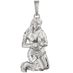Anhänger Sternzeichen Jungfrau 925 Sterling Silber matt