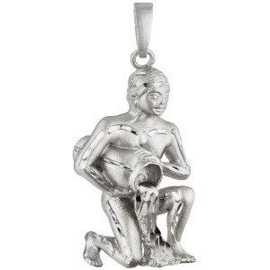 Anhänger Sternzeichen Wassermann 925 Sterling Silber matt