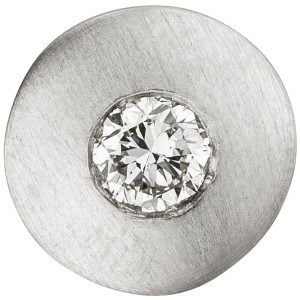 Anhänger rund 950 Platin matt 1 Diamant Brillant 0,25ct.