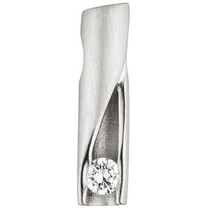 Anhänger 950 Platin teil matt 1 Diamant Brillant 0,11ct.