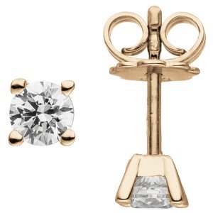 Ohrstecker 585 Rotgold 2 Diamanten Brillanten 0,74ct. Ohrringe