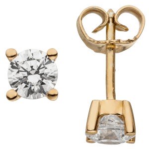 Ohrstecker 585 Rotgold 2 Diamanten Brillanten 1,00ct. Ohrringe