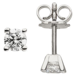 Ohrstecker 585 Weißgold 2 Diamanten Brillanten 0,74ct. Ohrringe