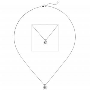 Collier Kette mit Anhänger 585 Weißgold 1 Diamant Brillant 1,0ct. 45cm